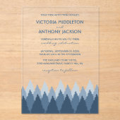 Blue Forest Range Woodland Wedding アクリル招待状 (正面)