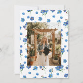 Blue Forget Me Not Graduation Party Invite 招待状 (裏面)