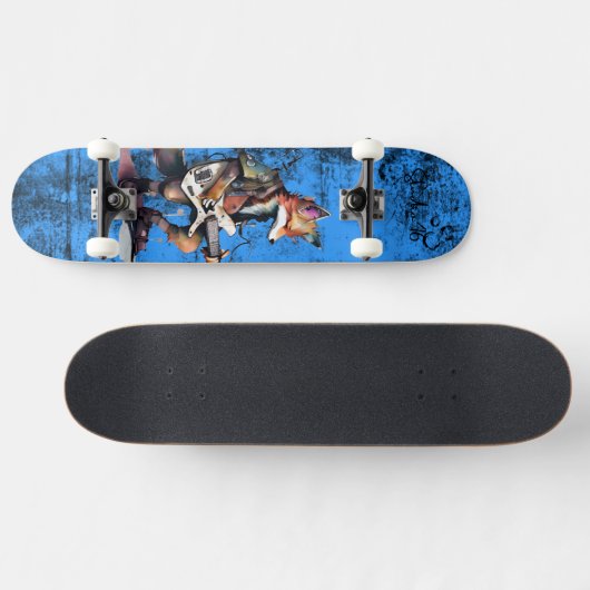Blue Fox Guitar Skateboard スケートボード (横)