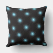 Blue Fractal Cosmic Swirl on Black Pattern クッション (裏面)