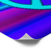 Blue Fractal & Peace Sign ポスター (角)