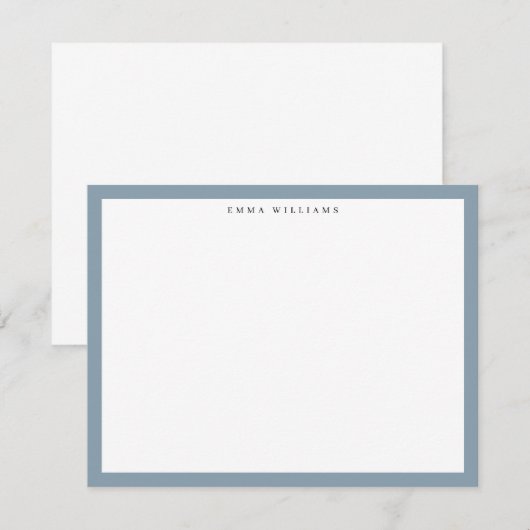 Blue Frame Note Card 招待状 (正面/裏面)