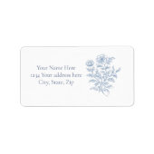 Blue French Address Label ラベル (正面)