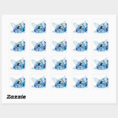 Blue French Bulldog スクエアシール (シート)