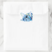 Blue French Bulldog スクエアシール (バッグ)