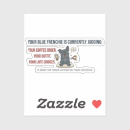 Blue French Bulldog Judging Funny Dog Mom Design シール
