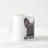 Blue French Bulldog Portrait Cute Frenchie Design コーヒーマグカップ (正面左)