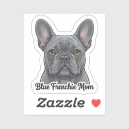 Blue French Bulldog Portrait Cute Frenchie Design シール
