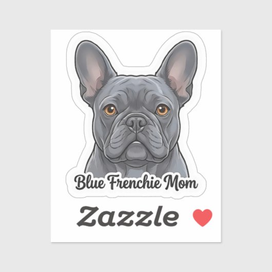 Blue French Bulldog Portrait Cute Frenchie Design シール (シート)
