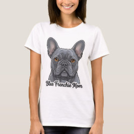 Blue French Bulldog Portrait Cute Frenchie Design Tシャツ