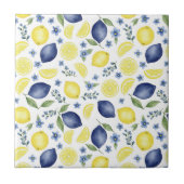 Blue French Country Lemon Pattern タイル (正面)