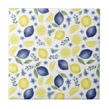 Blue French Country Lemon Pattern
