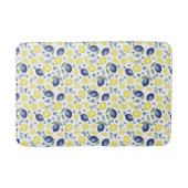 Blue French Country Lemon Pattern バスマット (正面)