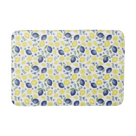 Blue French Country Lemon Pattern バスマット