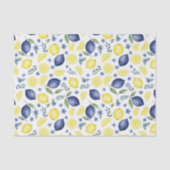 Blue French Country Lemon Pattern 薄葉紙 (正面)