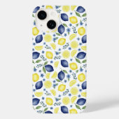 Blue French Country Lemon Pattern Case-Mate iPhoneケース (裏面)