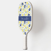 Blue French Country Lemon Pattern Name ピックルボールラケット (左)