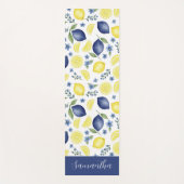 Blue French Country Lemon Pattern Name  ヨガマット (正面)