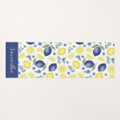 Blue French Country Lemon Pattern Name  ヨガマット (正面(横))