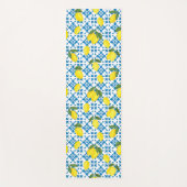 Blue French Country Tile Lemons Pattern ヨガマット (正面)