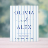 Blue French Personalized Wedding アクリルサイン (ニュートラル)