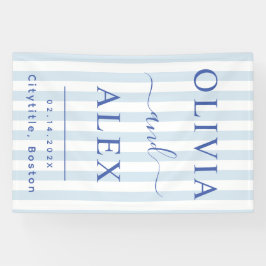 Blue French Personalized Wedding 横断幕