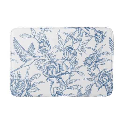 Blue French Toile バスマット (正面)