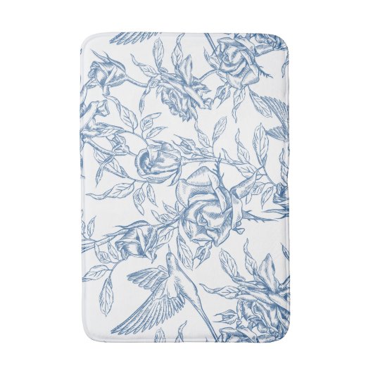 Blue French Toile バスマット (正面縦)