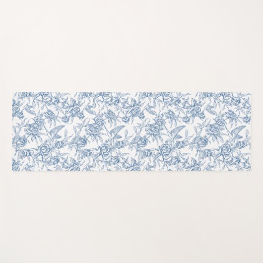 Blue French Toile ヨガマット (正面(横))