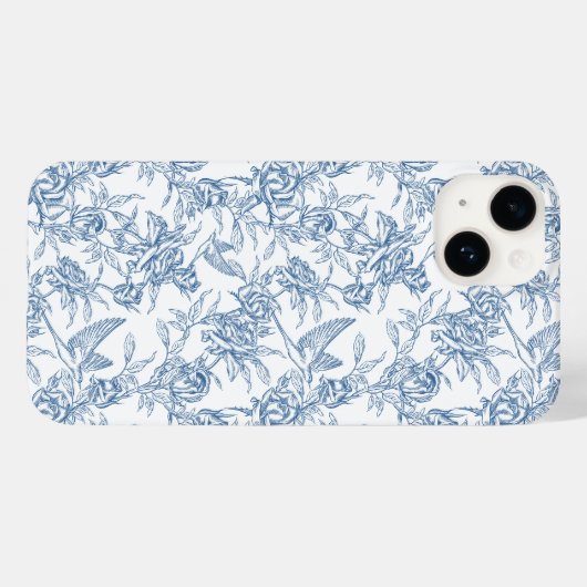 Blue French Toile Case-Mate iPhoneケース (裏面 (横))