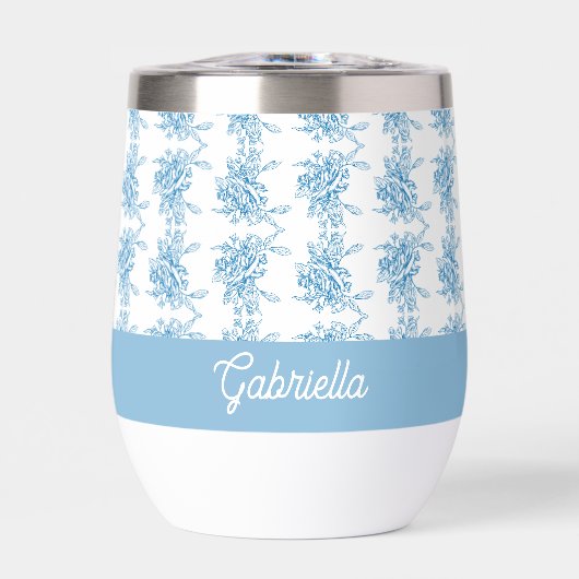 Blue French Toile Floral Pattern Name (正面)