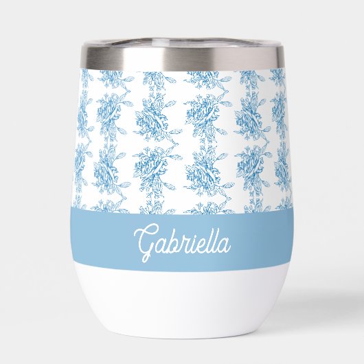 Blue French Toile Floral Pattern Name (背面)