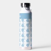Blue French Toile Floral Pattern Name ウォーターボトル (左面)