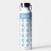 Blue French Toile Floral Pattern Name ウォーターボトル (正面)