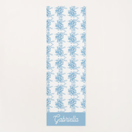 Blue French Toile Floral Pattern Name ヨガマット