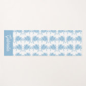 Blue French Toile Floral Pattern Name ヨガマット (正面(横))