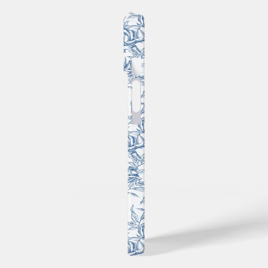 Blue French Toile Name Case-Mate iPhoneケース (裏面 / 左)