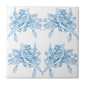 Blue French Toile Pattern タイル (正面)