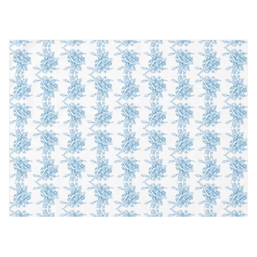 Blue French Toile Pattern テーブルクロス (正面(横))
