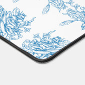 Blue French Toile Pattern デスクマット (コーナー)