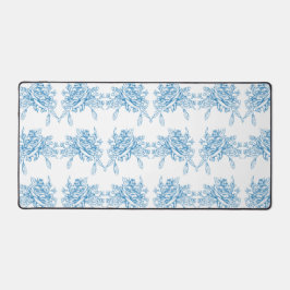 Blue French Toile Pattern デスクマット