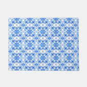 Blue French Toile Pattern ドアマット (正面)
