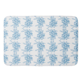 Blue French Toile Pattern バスマット