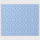 Blue French Toile Pattern ラッピングペーパー (フラット)