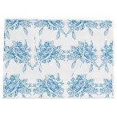 Blue French Toile Pattern ラージペーパーバッグ (裏面)