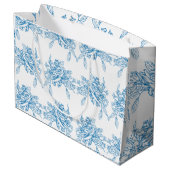 Blue French Toile Pattern ラージペーパーバッグ (裏面アングル)