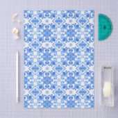 Blue French Toile Pattern 薄葉紙 (クラフト)