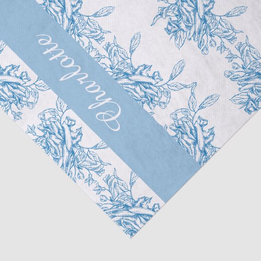 Blue French Toile Pattern 薄葉紙 (詳細)