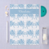 Blue French Toile Pattern 薄葉紙 (クラフト)