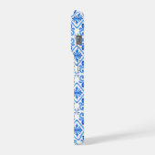 Blue French Toile Pattern iPhoneケース (左側面)